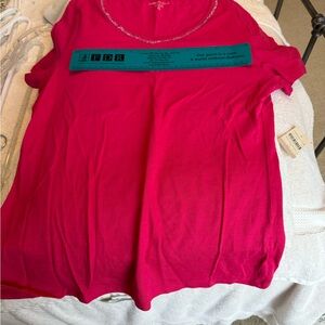 NWT Coldwater Creek Pink Relaxed Tee with Peter Pan Collar size XS.